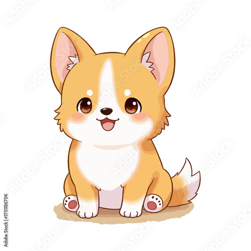Cute Baby Welsh Corgi Clipart 02