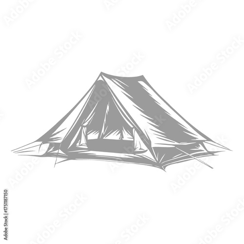 Hand-Drawn Camping Tent Illustration