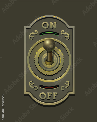 Vector Antique steampunk electric toggle switch