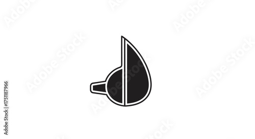 Black and White Illustration of a Water Drop with a Spout.