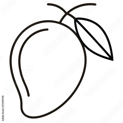 Mango fruit outline vector icon