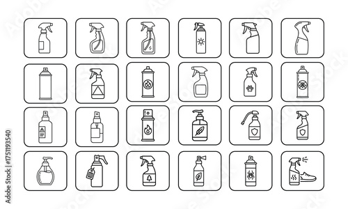 Different bottle for spray outline artwork design1