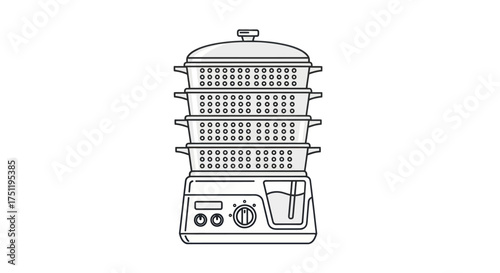 Electric Food Steamer with Multiple Tiers for Healthy Cooking.