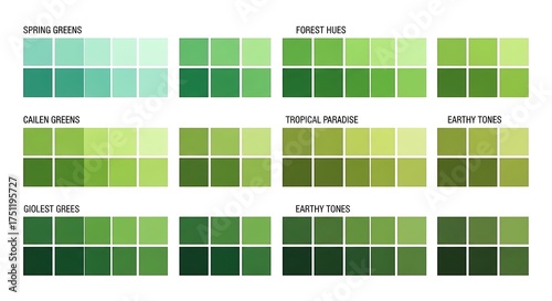Green Color Palette - A Study in Shades and Tones.