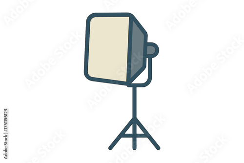 Professional studio softbox light on a tripod stand for photography and video production