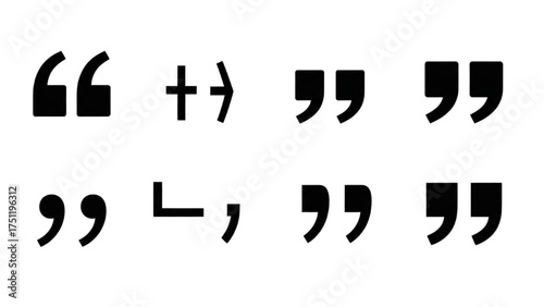 Collection of Quotation Marks and Punctuation Symbols for Writing and Communication