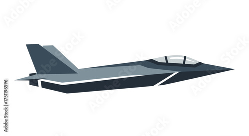 Sleek modern fighter jet with sharp angles and dark gray color scheme.