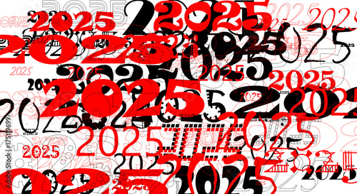 nowy rok, sylwester, data, liczby, cyfry, tekst,, zmiana, 2025, 2026