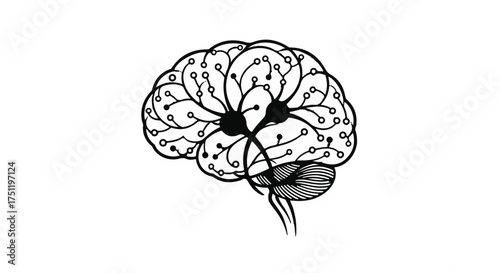 Stylized neural network illustration representing brain activity and connections.