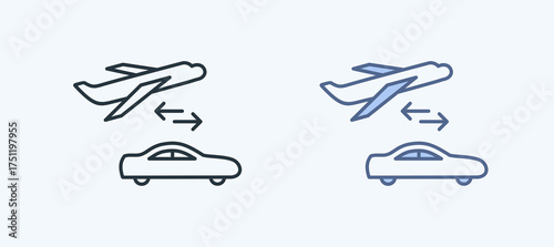 Airport Transfer Multiple Style Icon Collection