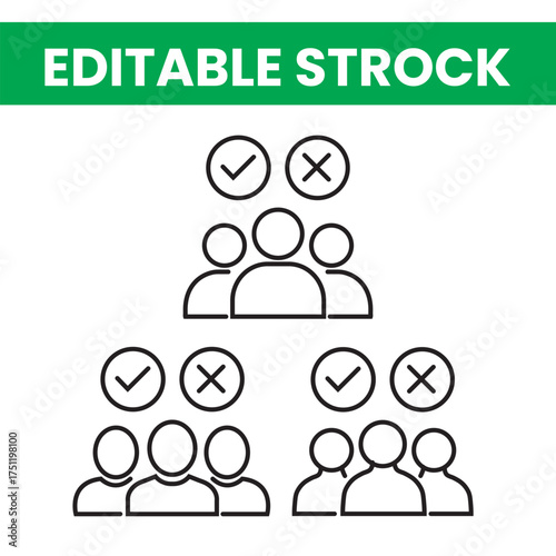 Decision making process with approved and rejected options for groups of people