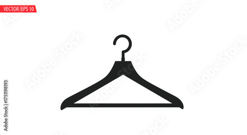Simple Black Silhouette of a Clothes Hanger.