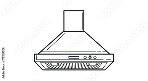 Modern Kitchen Range Hood with Angled Design.
