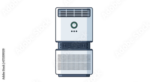 Modern White Air Purifier and Heater Appliance.