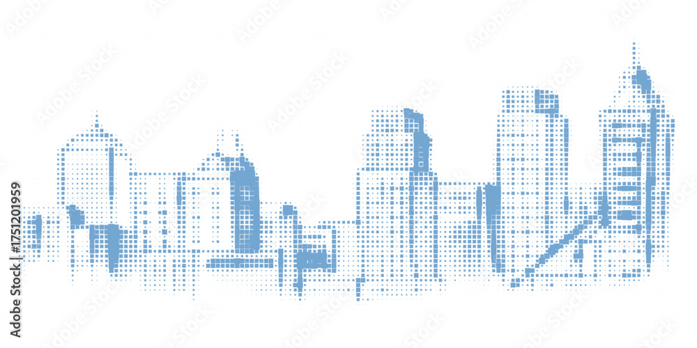 Obraz premium Abstract city skyscraper futuristic digital background, book cover, civil engineering theme.