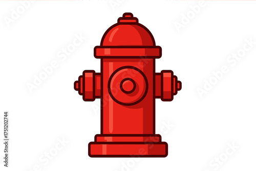 Traditional red fire hydrant icon for firefighting and municipal water systems