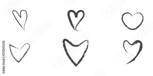 Handmade Brushstroke Heart Pack for Emotional Branding, Art Prints & Logo Design