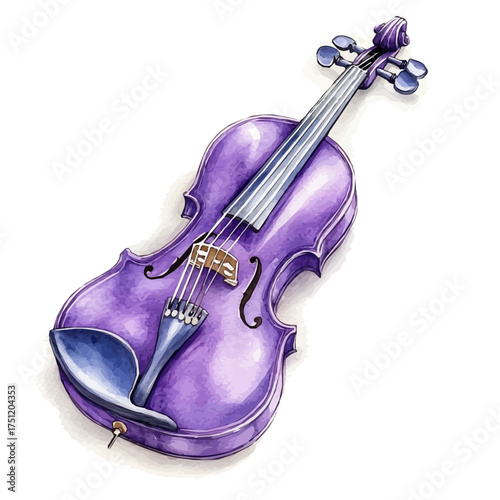 watercolor vector of Viola, isolated on a white background.
