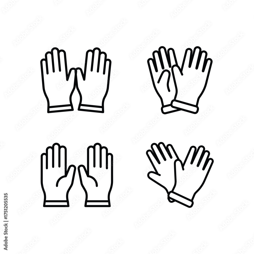 Obraz premium Hand gloves outline artwork design