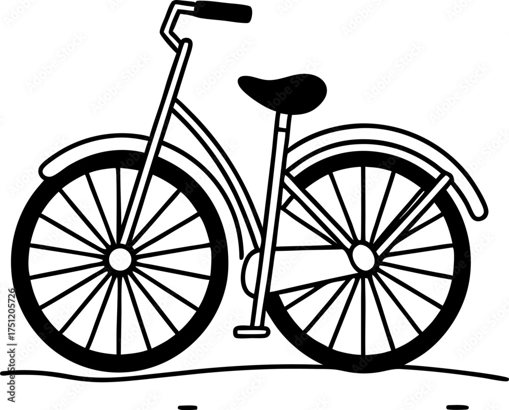 Fototapeta premium “Bicycle Line Art – Minimal Outline Design Vector”