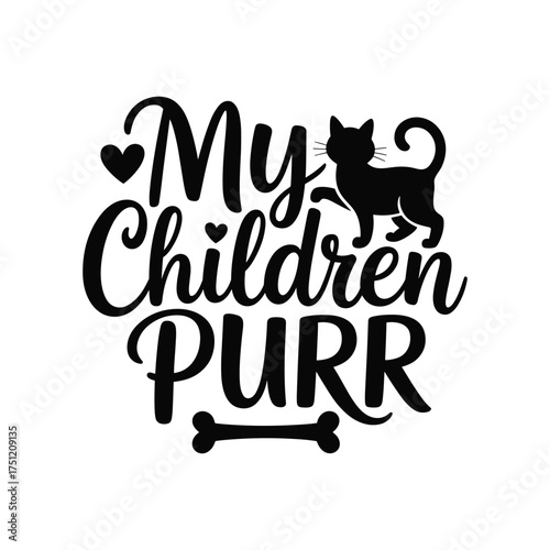 My children purr .Vector EPS