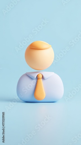 Business professional avatar with a yellow tie and shirt.