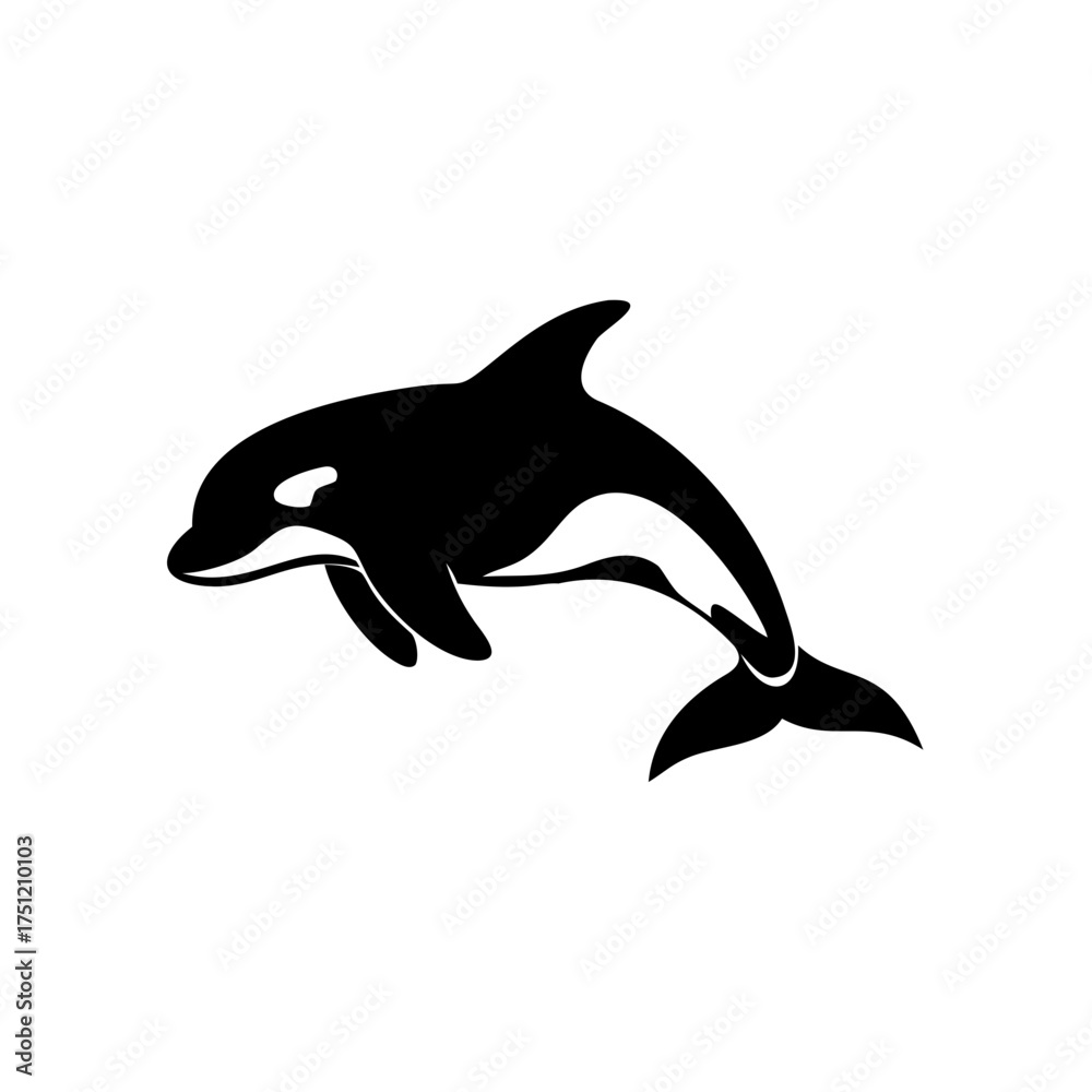 Fototapeta premium Orca Silhouette - Powerful Marine Predator Logo