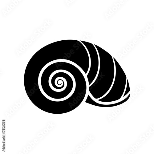 Snail Shell Icon - Spiral Conch or Mollusk
