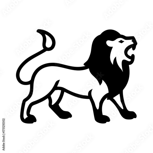 Walking Lion Silhouette - Pride and Power Symbol on transparent background