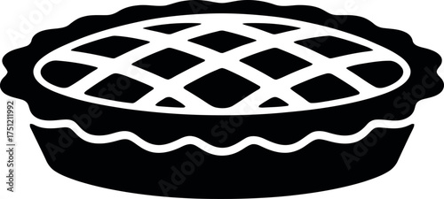 Classic apple pie with lattice top silhouette