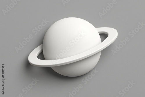 White sphere with a black rim. The sphere is a representation of a planet. The black rim is meant to represent the planet's atmosphere. The image is meant to evoke a sense of wonder