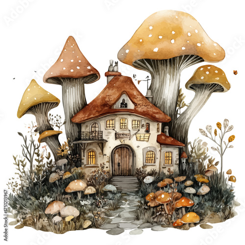 watercolor vector of Storybook, isolated on a white background.