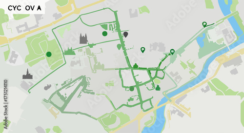 Urban Cycling Infrastructure Europe Vector Map 123
