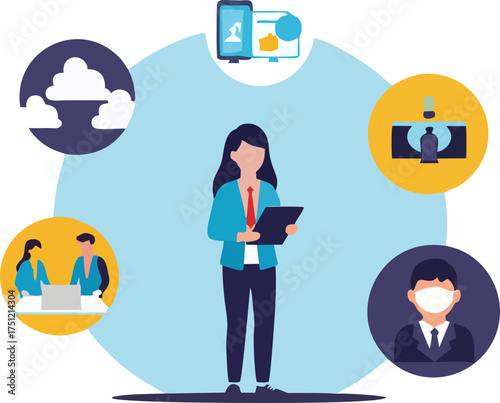 Gen Z Student Loan Crisis Vector Illustration 123