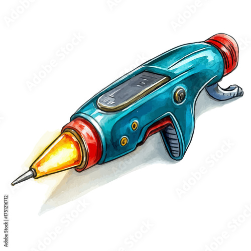 watercolor vector of Soldering Iron, isolated on a white background.