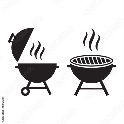 Outdoor grill vector icon