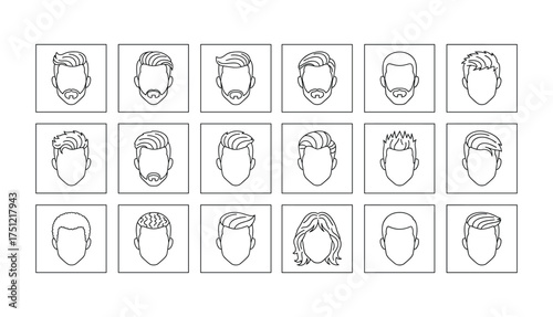 Male hairstyle outline artwork design