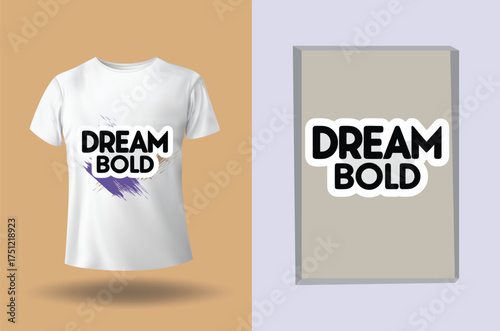 T shirt with bold text dream bold abstract paint strokes clothing apparel