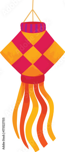 Vibrant Diamond-Shaped Diwali Lantern (Akash Kandil)