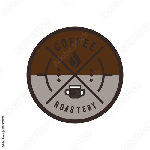 round vintage badge logo for a coffee roastery vector art