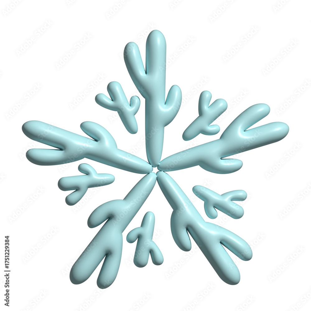 Obraz premium blue snowflake on white background