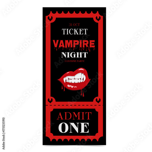 Halloween Vampire Party Ticket