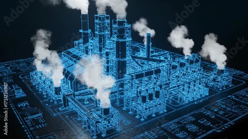 Abstract blue lines forming structure over textured dark ground