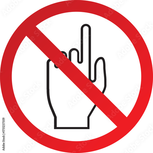 Do Not Touch Sign – Red Circle Prohibition Safety Symbol for Hazardous or Sensitive Areas
