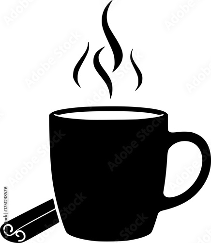 Steaming hot beverage in a mug with cinnamon stick silhouette royalty free stock photos premium quality
