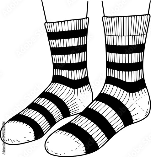 stocking vector illustration, stocking clipart, stocking silhouette vector icon black and white
