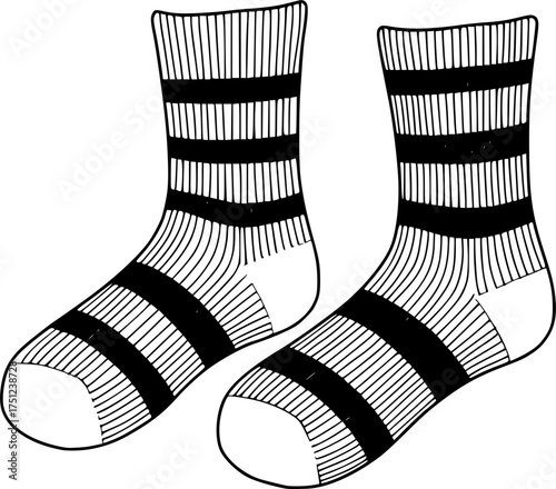 stocking vector illustration, stocking clipart, stocking silhouette vector icon black and white
