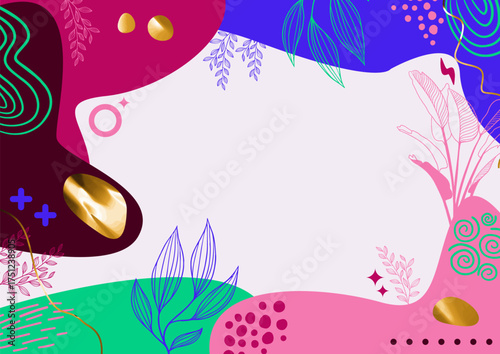 Background aesthetic abstract ,leaf background, hand drawn minimal background