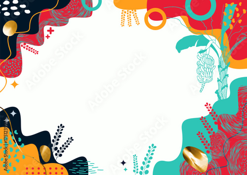 Background aesthetic abstract ,leaf background, hand drawn minimal background