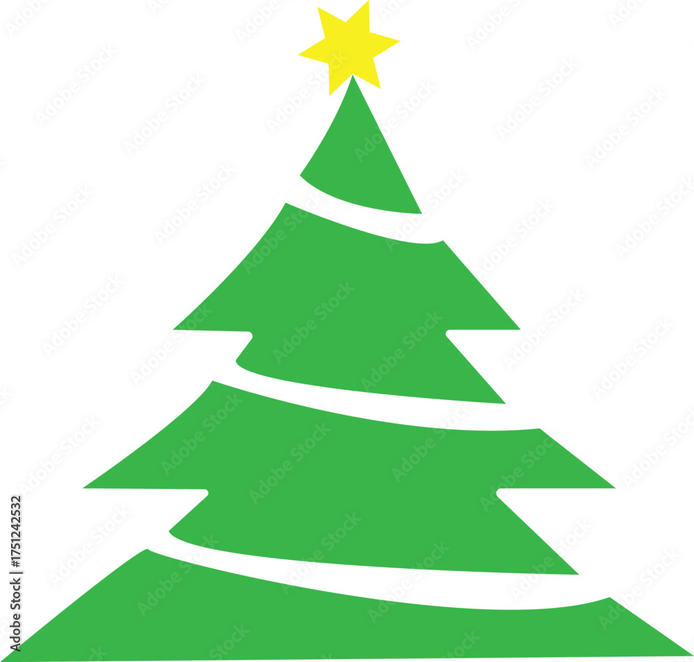 Fototapeta premium christmas tree vector in a green